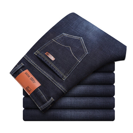 Summer Thin Jeans Men's Loose Straight Middle-aged Spring Middle-aged Men's Clothing Dad's Clothing Men's Casual Pants