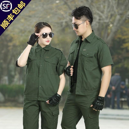 Work Clothes Men's Summer Suit Labor Protection Clothing Wear-resistant Camouflage Clothing Electric Welding Anti-scalding Dirty-resistant Construction Site Tooling Thin Tooling
