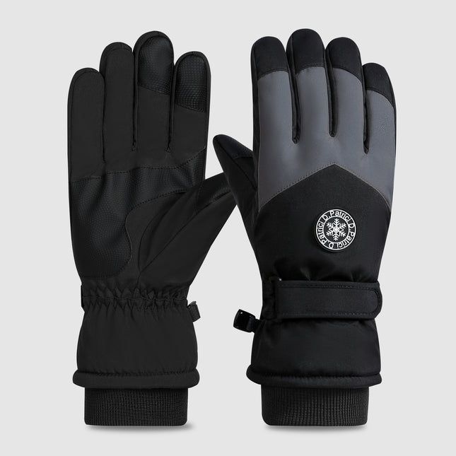 Ski Gloves for Men and Women in Winter, Outdoor Cycling, Windproof, Cold-Proof, Anti-Slip, Touch Screen Gloves, Fleece-Lined, Thickened, Warm Gloves