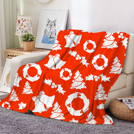 Christmas Decoration Blanket Holiday Blanket Red Festive Blanket Christmas Tree Polo Sofa Blanket Flannel Blanket