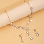 Gold necklace and earrings set of two