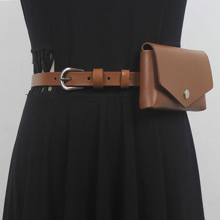 European and American new Mini children's adult genuine leather small waist bag lipstick ins super hot Net red belt belt for women