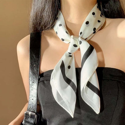 Nice-Looking Small Silk Scarf Korean Ins Style Versatile Fashionable Spring & Fall Decorative Square Scarf Tied Hair Tied Bag Thin Scarf
