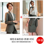 Green Long Sleeve Suit Dress Shirt / S