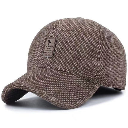 Winter Warm Baseball Cap Cold-proof Ear Protection Men's Duck Cap Baseball Cap Middle-aged and Elderly fleece-lined Thickened Hat Men