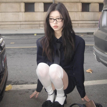 Retro Oval Frame Small Frame Narrow Frame Black Frame Glasses Women's Small Face Plain Artifact Cat's Eye Eye Internet Celebrity Royal Sister Cat Style
