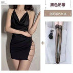Black + black stockings / Free size