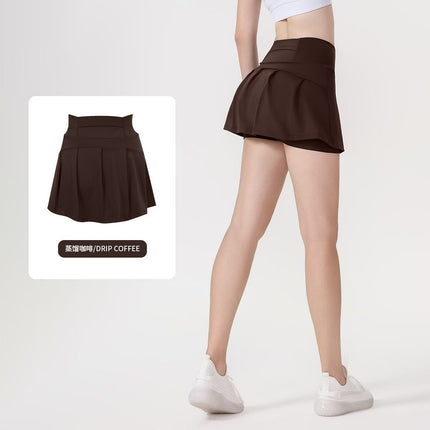 [in Stock] Ld Yoga Spring/Summer Short Skirt Anti-Exposure Fitness High-Waisted Sports Quick-Dry Training Tennis Pleated Skirt