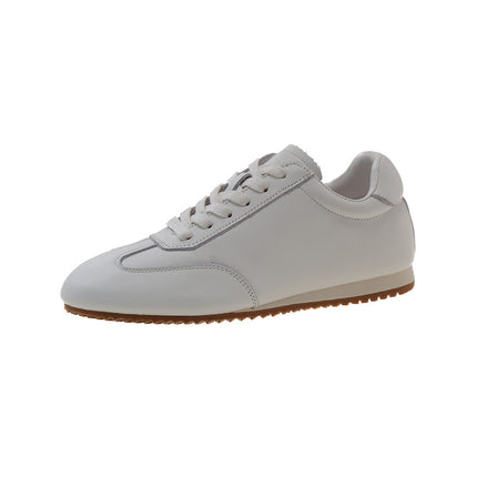 First-Layer Cowhide German Training Shoes, White Sneakers for Women, 2026 Spring Versatile Casual Sports Lace-Up Shoes, Red
