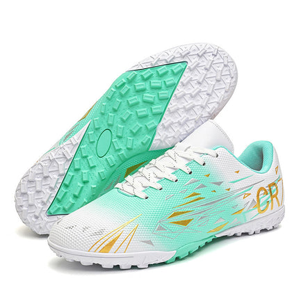 Cross-Border Cr7 Football Shoes Tf Broken Spikes Artificial Turf Ag Spike Leather Football Shoes for Men, Women, Kidsren, Teenagers and Students Training Shoes