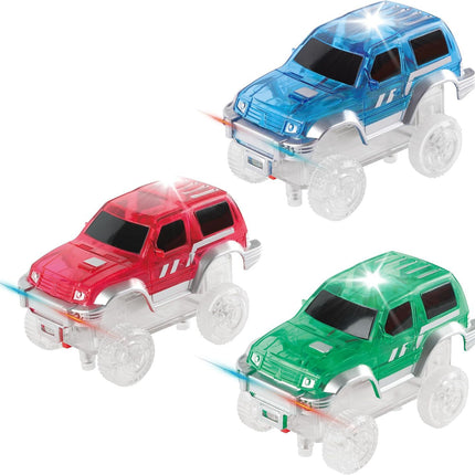 Children's changeable luminous rail car electric car toy boy puzzle free assembly sliding building blocks suit