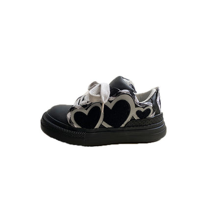 2025 New Spring Thick-soled Height-increasing Casual Shoes College Style Board Shoes High-grade Love Personality INS Shoes