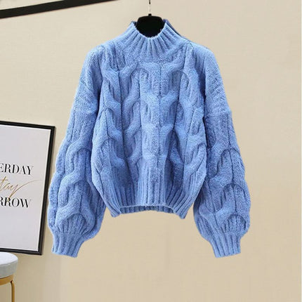 Winter suit Women's 2024 New Wearing Cotton Vest Thickened Sweater All-match Slimming Wide Leg Pants Three-piece Set