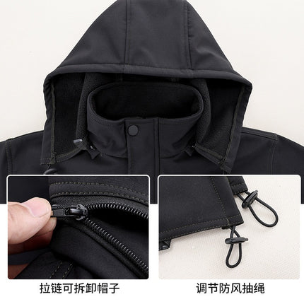 Outdoor assault clothing suit autumn and winter men's fleece-lined thickened cold-proof windproof waterproof warm cycling mountaineering suit