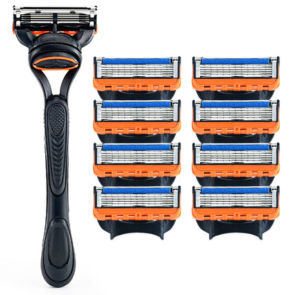 5-Layer Blade Manual Razor Men's Universal Cutter Head, Leg Hair, Armpit Hair Removal, Travel suit Portable Shaving Knife