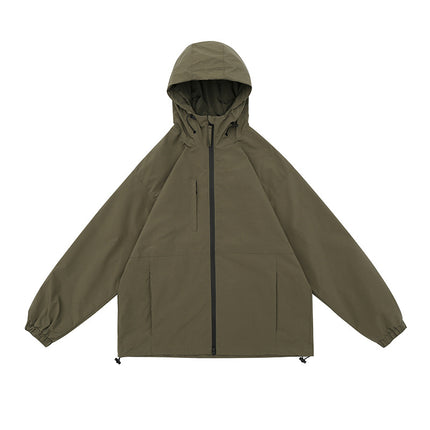Ru Meng Du Pont Three-proof Charge Clothes Spring and Autumn Outdoor Camping Jacket Coat Waterproof Breathable Mountaineering Suit for Couple Solid Color