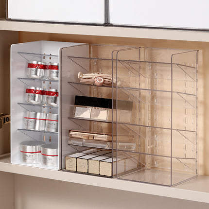 Mirror Cabinet Lipstick Jewelry Finishing Rack Narrow Mini Layer Rack Acrylic Cosmetic Storage Rack Dressing Table Rice Wood