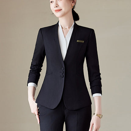 Professional Suit suit Female Spring and Autumn Hotel Manager Front Desk Reception Tooling Beauty Salon Overalls High-end Beautician