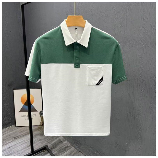 Lapel Short-Sleeved Polo Shirt Men's Trendy Summer T-Shirt Korean Style Slim Trendy 2025 New Casual T-Shirt Top