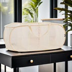 Horizontal beige three compartments