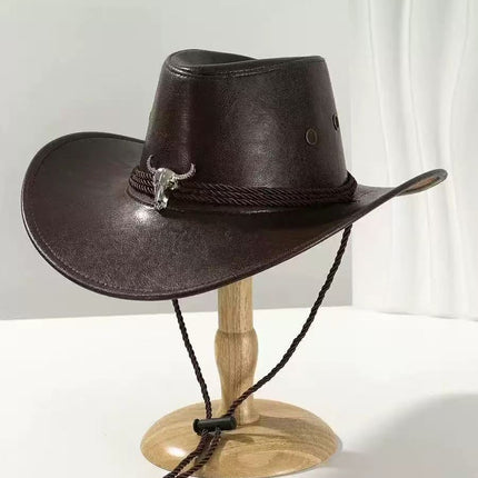 Solid Color Light Board Felt Western Cowboy Hat Outdoor Autum Hat Women's Simple French Hat Men's High-End