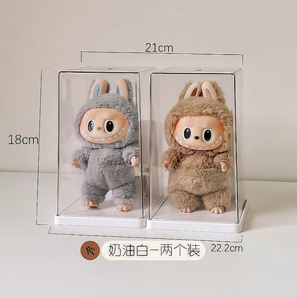 Labubu Transparent Display Box Single Stackable Labubu Vinyl Storage Box Hand-held Doll Blind Box Storage Rack