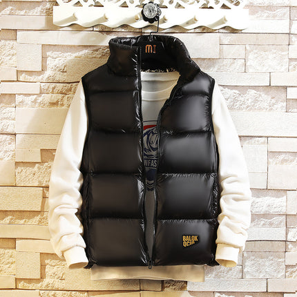 Black gold vest men's autumn and winter cold-proof outer wear down cotton vest loose couple bread coat factory direct sales