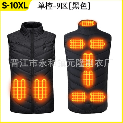Explosive wholesale multi-zone heating clothing heating vest for men and women warm winter intelligent constant temperature safety electric heating clothing vest
