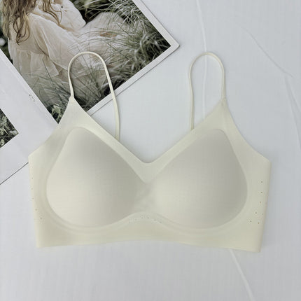Cool Liquid Jelly Japanese Style Breathable Camisole Small Breast Push-Up No Rims Nude Seamless Bra Intimates