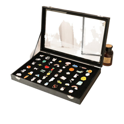 Badge Storage Box Dust-Proof Covered Brooch Box Medal Large-Capacity Display Box Medal Bar Collection Display Box