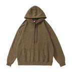 Brown-washed hooded sweatshirt / S