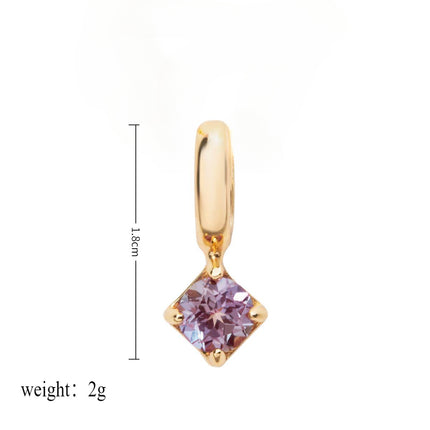 European and American Fashion Free Assembly DIY Accessories Twelve Birthstones December Birthstone Pendant Colorful Zircon Color Retention