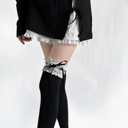 Pure Cotton Lolita Wide Lace Ribbon Gentle Town Sweet Pure Desire Women's Spring Bow Mid-Calf Socks Lolita Socks