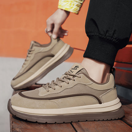 sneaker Men's 2025 Spring New Fashionable All-match Casual Shoes Mesh Breathable Lightweight Platform Lace-up Forrest Gump Shoes