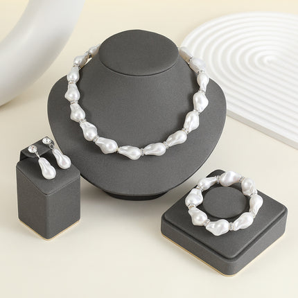 French Retro Elegant Baroque Special-Shaped Large Pearl Necklace suit Light Luxury Niche High-Level Design Elegant