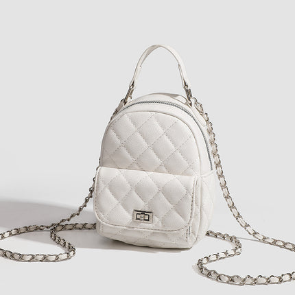 High-end sense mini diamond lattice chain shoulder bag women's 2024 new fashion all-match backpack handbag