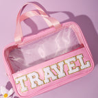 Pink portable transparent bag (TRAVEL) / 32*7*21CM