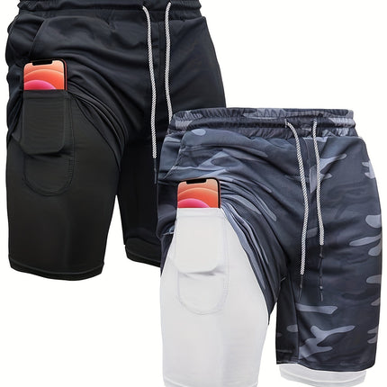 2 in 1 Running Shorts 2 in 1 Mens Running Shorts 2 Piece Cross-Border
