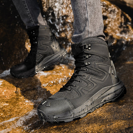 Outdoor Training Large Size Men's Hiking Boots Mid-Top Adventure Camping Desert Work Boots New Wear-Resistant and Comfortable