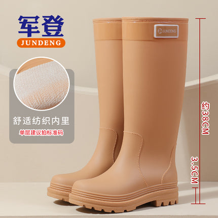 Extraordinary Rain Boots "Mango Yellow High Rain Boots" Non-Slip Thickened Women's Boots Hiking and River Tracing Protective Wading Boots