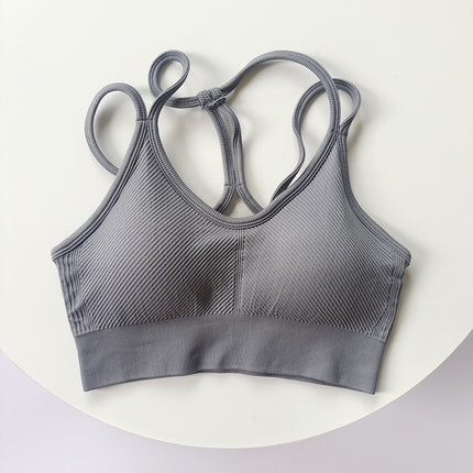 Women's Running Training Sports Suit, White Klein Blue Yoga Thin Straps, Beautiful Back Fitness High-Waisted Peach Pants