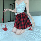 Red and black grid【4277#】 / XS