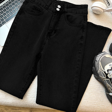 Micro flared jeans women's high waist 2024 new spring and autumn tight slimming stretch straight loose mop pants fashion