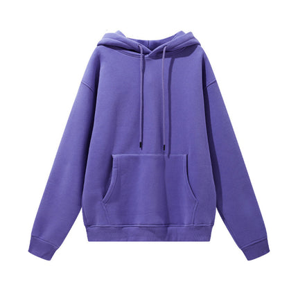 Men's Autumn and Winter 345g Pure Color Hoodie Thickeneded and Velvet Oversize Brushed Men's Hooded Sweatshirt Thickeneded and Warm
