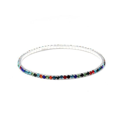 2.0mm Superfine Rhinestone Bracelet Stretch Bridal Bracelet Korean Style Single Row Flash Diamond Stretch Crystal Bracelet