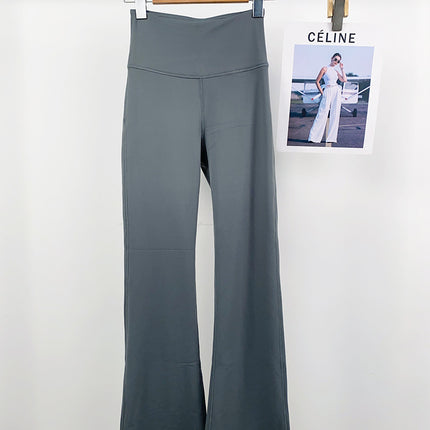 Micro-Flared Yoga Pants, Sports Fitness Nude Pants, High-Waisted Butt-Lifting Tights, Peach Butt Pilates Sports Flared Pants