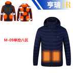 Blue single-control eight-zone intelligent heating cotton clothing / S