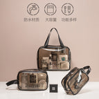 65 silk single layer gray three-piece set