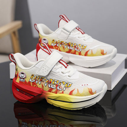 Boys' Shoes 2025 Spring and Summer New Style Medium and Large Children's Mesh Breathable Children's Shoes Cross-Border Wholesale Velcro Sports Running