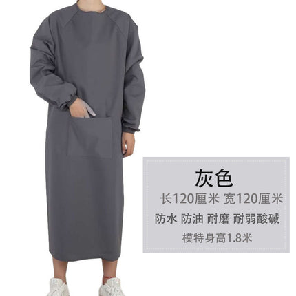 Long sleeve apron overalls oil-proof waterproof adult men's and women's overalls kitchen work work anti-dress apron wholesale